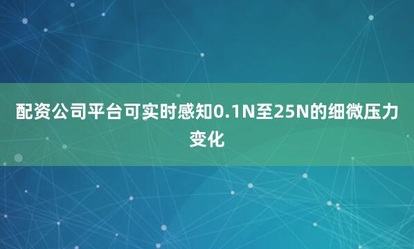 配资公司平台可实时感知0.1N至25N的细微压力变化